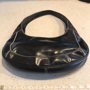 BCBG Boho Chic Dark Chocolate Brown Leather Hobo👜